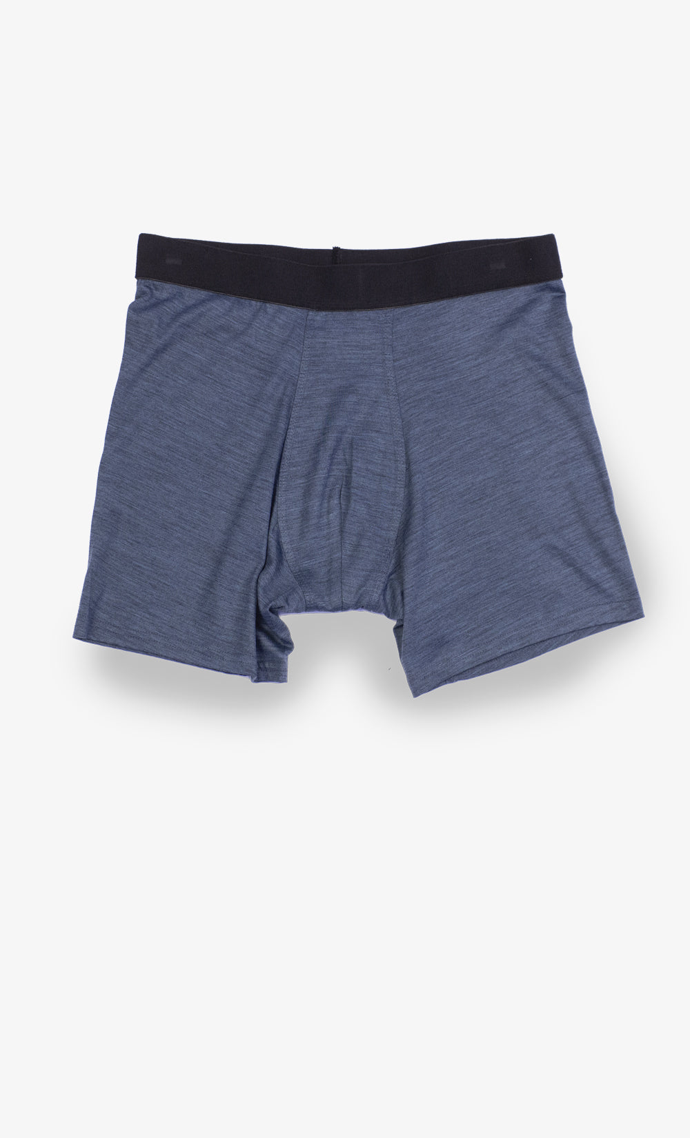 Boxer en laine mérinos bleu gris, ultra léger et respirant, offrant un confort optimal et une régulation thermique naturelle.