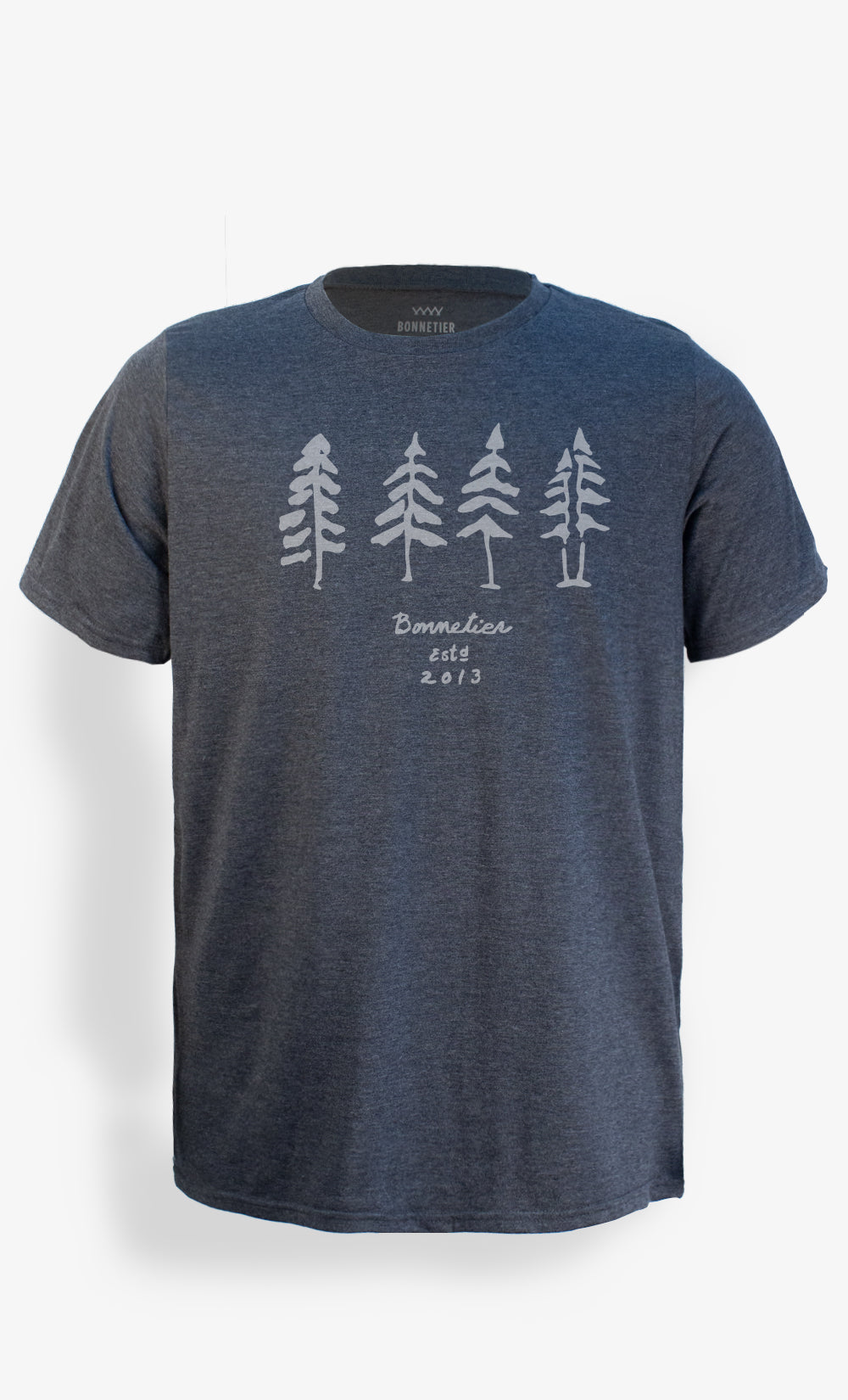 T-shirt charcoal imprimé avec arbre.