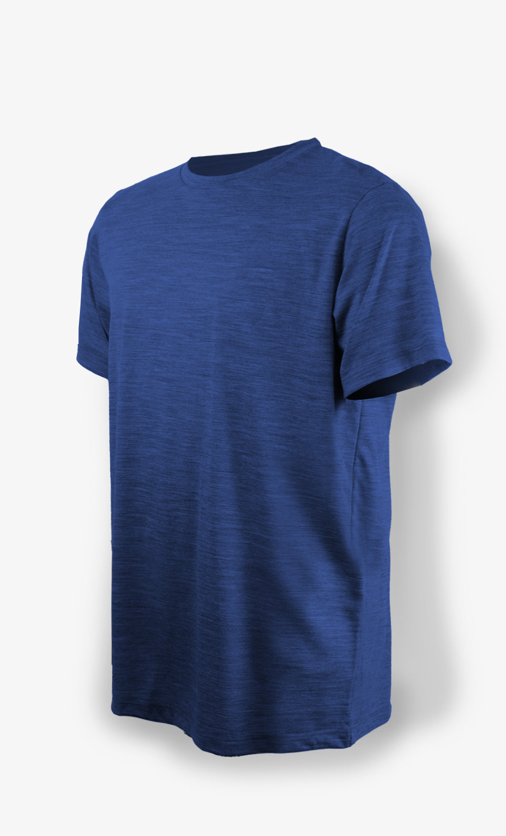 T-shirt mérinos homme bleu chiné ultra léger – voyage et aventure